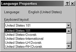 Windows keyboard properties